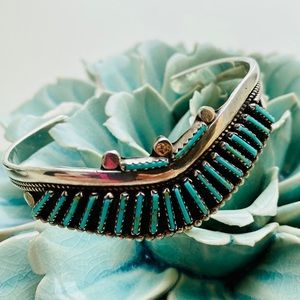 Turquoise sterling silver Navaho bracelet cuff